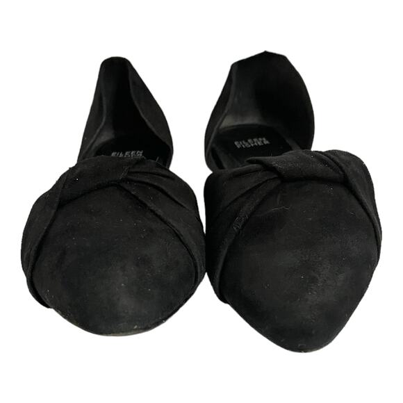 EILEEN FISHER Fuller Suede d'Orsay Flat Black Pointed Toe Leather Shoes 8 EUC - Picture 6 of 13